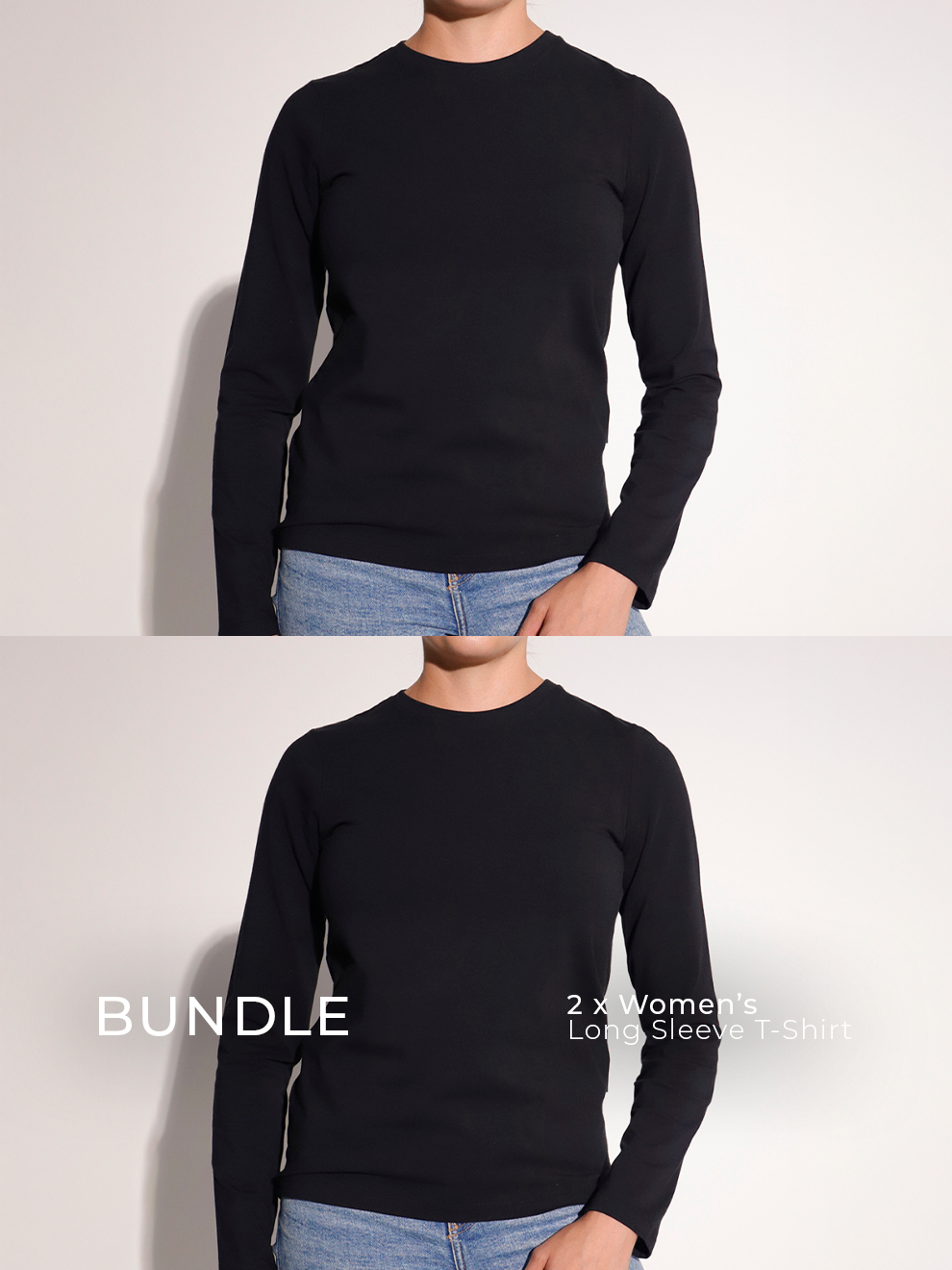 Women's Long Sleeve T-Shirt Bundle - Plain