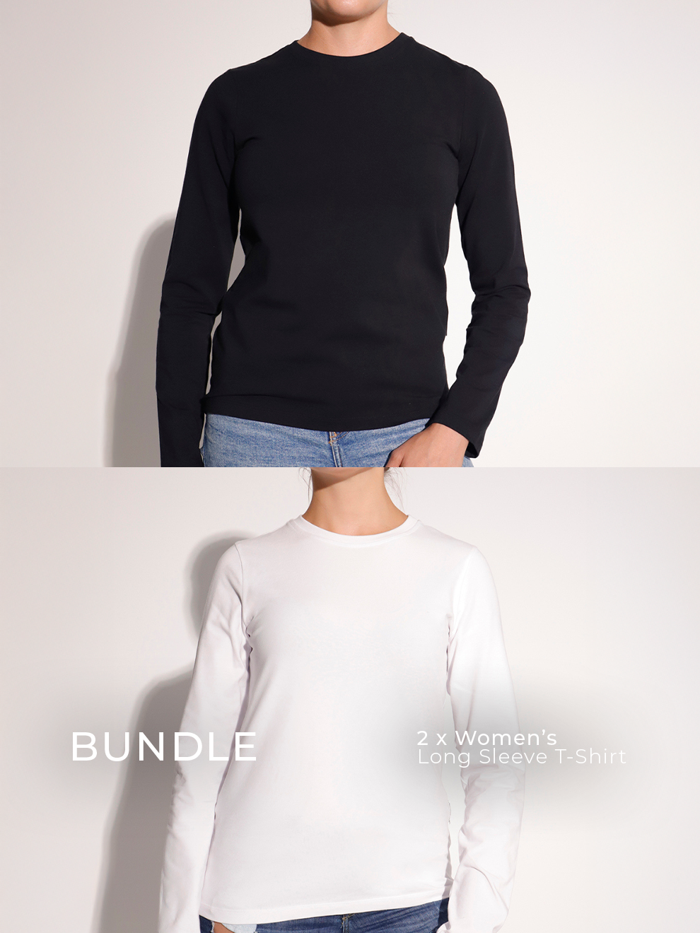 Women's Long Sleeve T-Shirt Bundle - Plain